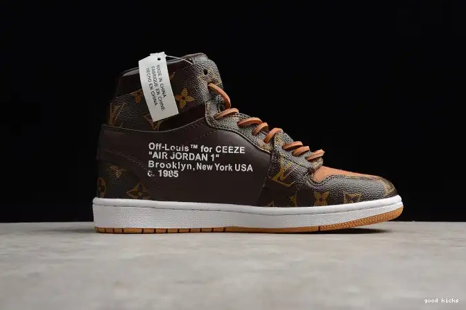 Rep Jordan AQ0818-158 Off-Louis x Air OW 1 AJ1 0619